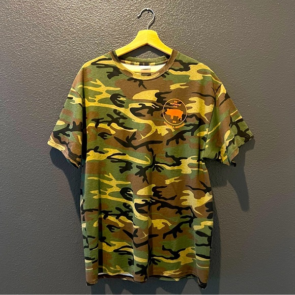 Notorious Pig Camouflage Bbq Tshirt Sz L - Picture 1 of 5